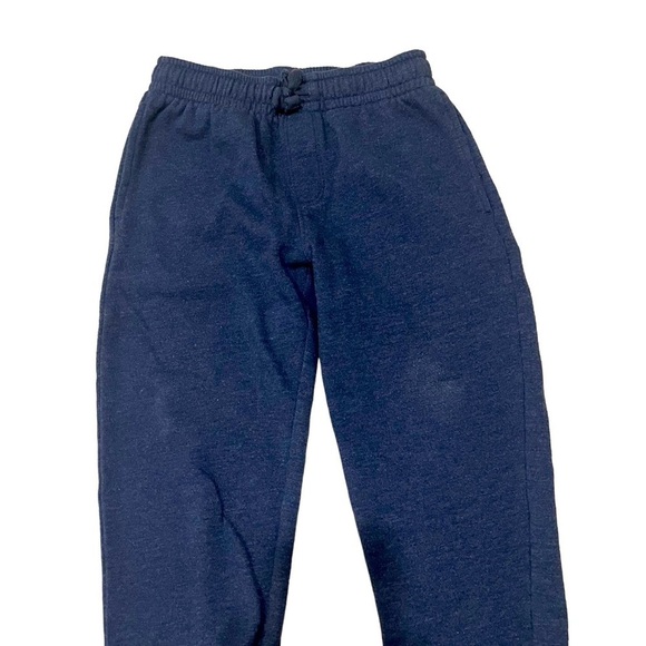 Athletic grayish navy blue fleece sweatpants elastic waist side pockets Boy S - Picture 2 of 7